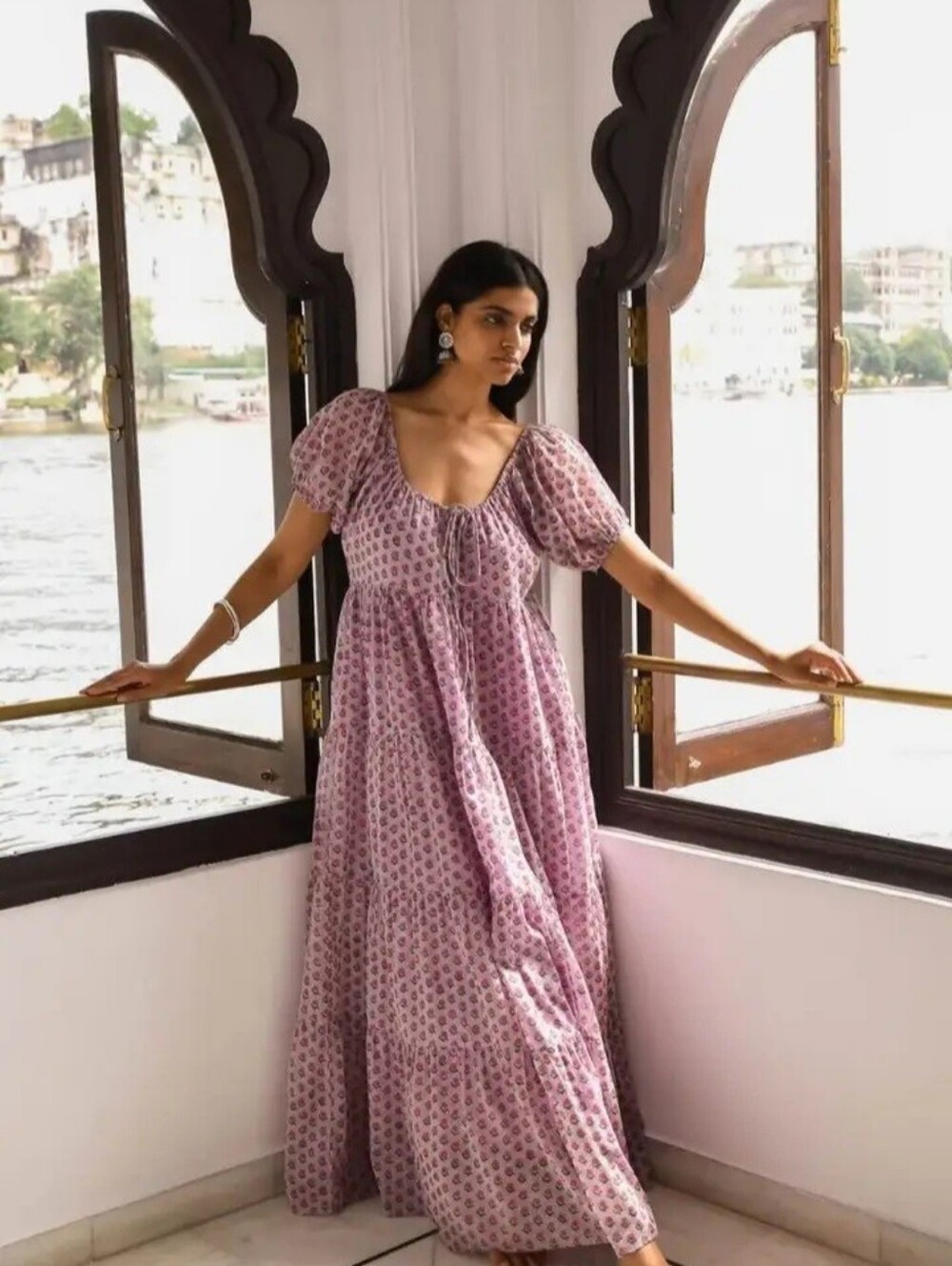 Daughters of India Sita Maxi Dress Size XXL NEW NWT Violet Short Sleeve